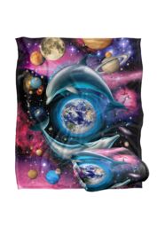 JQ Licensing Royce Mcclure Dolphin Universe Silky Touch Super Soft Throw Blanket 152 X 127 cm in White - thumbnail 2