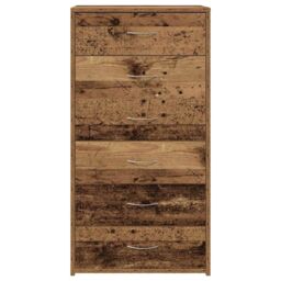 Berkfield Home Sideboard with 6 Drawers Old Wood 50x34x96 cm Engineered Wood in Brown - Size: 50 x 34 x 96 cm - thumbnail 4