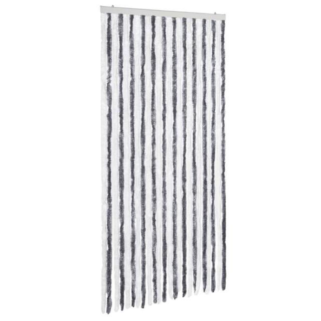 Berkfield Home Insect Curtain Grey & White 100x220 cm Chenille - image 1