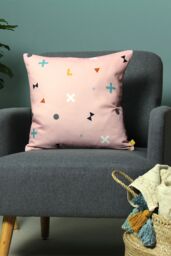 Furn Bitsa Symbol Abstract Cushion in Pink - Size: 43 cm x 43 cm - thumbnail 4
