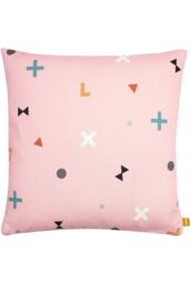 Furn Bitsa Symbol Abstract Cushion in Pink - Size: 43 cm x 43 cm - thumbnail 1