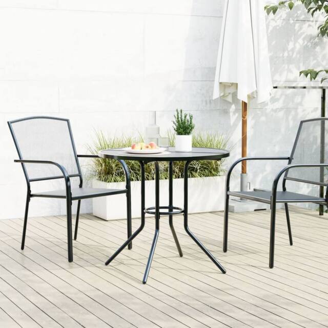 Berkfield Home Patio Table Round Anthracite √ò80x72.5 cm Powder-coated Steel in Dark Grey - Size: 80x72.5 cm - image 1