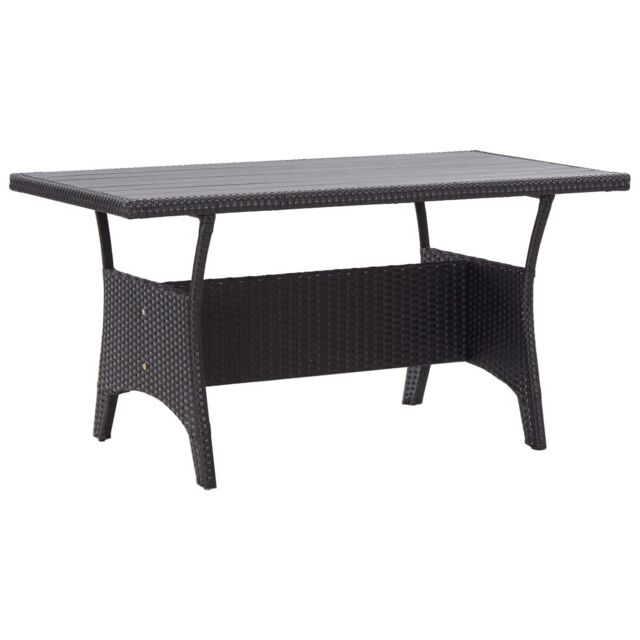 Berkfield Home Garden Table Black 120x70x66 cm Poly Rattan - Size: 120 x 70 x 66 cm - image 1