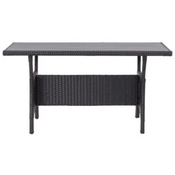 Berkfield Home Garden Table Black 120x70x66 cm Poly Rattan - Size: 120 x 70 x 66 cm - thumbnail 2