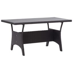 Berkfield Home Garden Table Black 120x70x66 cm Poly Rattan - Size: 120 x 70 x 66 cm - thumbnail 1
