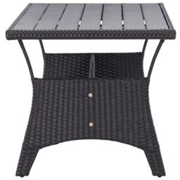 Berkfield Home Garden Table Black 120x70x66 cm Poly Rattan - Size: 120 x 70 x 66 cm - thumbnail 3