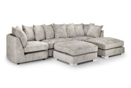 Snugg Furniture UK Limited London U Shape Scatter Back Corner Sofa in Light Beige - thumbnail 3