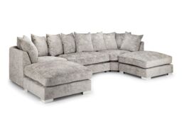 Snugg Furniture UK Limited London U Shape Scatter Back Corner Sofa in Light Beige - thumbnail 2