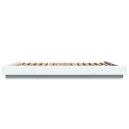 Berkfield Home Bed Frame with LED Lights without Mattress White 160x200cm - Size: 160x200 cm - thumbnail 6