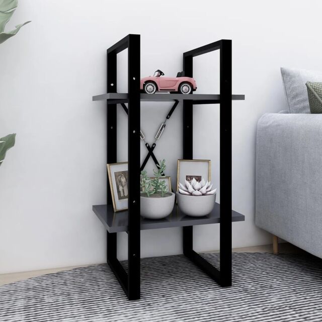 Berkfield Home 2-Tier Book Cabinet Grey 40x30x70 cm Engineered Wood - Size: 40 x 30 x 70 cm - image 1