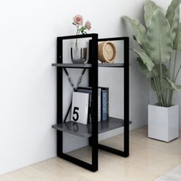 Berkfield Home 2-Tier Book Cabinet Grey 40x30x70 cm Engineered Wood - Size: 40 x 30 x 70 cm - thumbnail 3