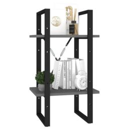 Berkfield Home 2-Tier Book Cabinet Grey 40x30x70 cm Engineered Wood - Size: 40 x 30 x 70 cm - thumbnail 4