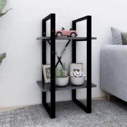 Berkfield Home 2-Tier Book Cabinet Grey 40x30x70 cm Engineered Wood - Size: 40 x 30 x 70 cm - thumbnail 1