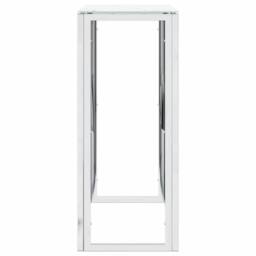 Berkfield Home Console Table Silver 70x30x70 cm Stainless Steel & Glass - Size: 70 x 30 x 70 cm - thumbnail 4