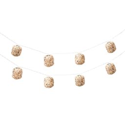 ValueLights Rattan Wicker Ball 10 x Battery Operated Outdoor Garden String Lights in Light Brown - thumbnail 2
