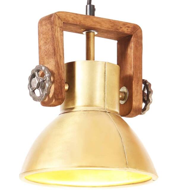 Berkfield Home Industrial Hanging Lamp 25 W Brass Round 19 cm E27 - image 1