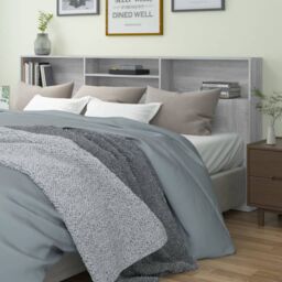 Berkfield Home Headboard Cabinet Grey Sonoma 220x19x103.5 cm - thumbnail 1