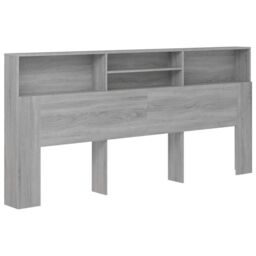 Berkfield Home Headboard Cabinet Grey Sonoma 220x19x103.5 cm - thumbnail 2