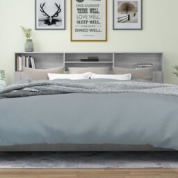 Berkfield Home Headboard Cabinet Grey Sonoma 220x19x103.5 cm - thumbnail 5