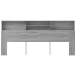 Berkfield Home Headboard Cabinet Grey Sonoma 220x19x103.5 cm - thumbnail 3