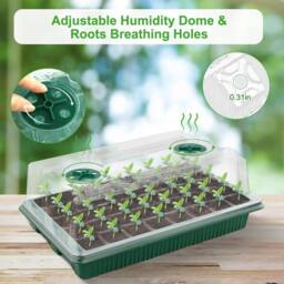 Ventryn 2 Pack 40-Cell Seed Starter Trays with Grow Light Propagator in Green - thumbnail 5