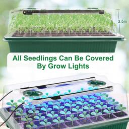 Ventryn 2 Pack 40-Cell Seed Starter Trays with Grow Light Propagator in Green - thumbnail 6