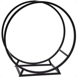 idooka Log Storage Holder Rack Modern Fireplace Accessories Indoor Outdoor Raised Stand Store Black - thumbnail 1