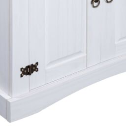 Berkfield Home Cupboard Mexican Pine Corona Range White 80x40x170 cm - Size: 80 x 40 x 170 cm - thumbnail 4