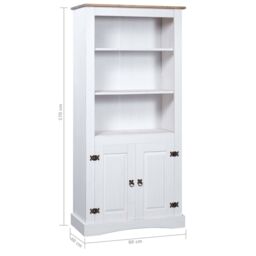 Berkfield Home Cupboard Mexican Pine Corona Range White 80x40x170 cm - Size: 80 x 40 x 170 cm - thumbnail 5