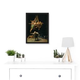 Artery8 Francisco Goya The Witches Flight Witchcraft Artwork Framed Wall Art Print A4 in Black - thumbnail 2