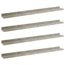 Berkfield Home Wall Shelves 4 pcs Concrete Grey 80x9x3 cm - Size: 80 x 9 x 3 cm - thumbnail 2