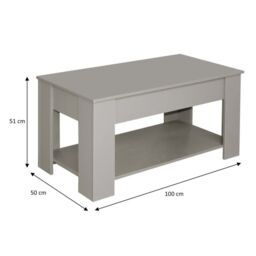 Comfy Living Ltd High Gloss Lift Top Storage Coffee Table in Grey - thumbnail 3