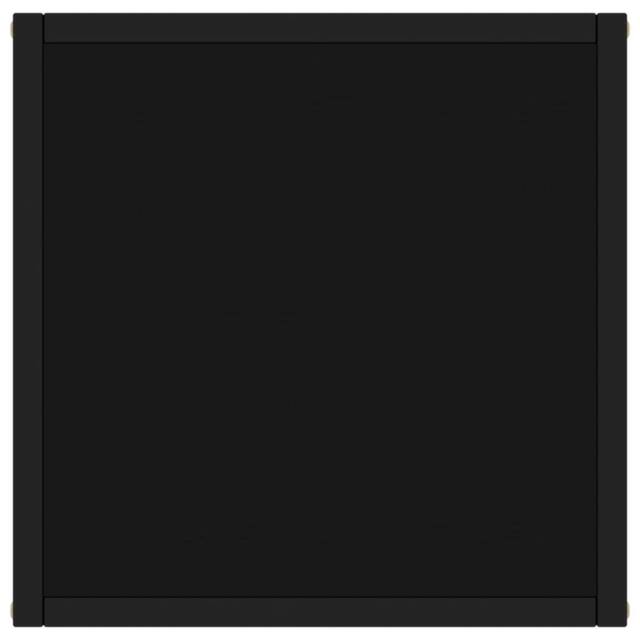 Berkfield Home Modern Coffee Table Black with Black Glass 40x40x50 cm - Size: 40 x 40 x 50 cm - image 1