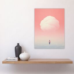 "Artery8 Wall Art Print Clouded Thoughts By Amy Denver Minimalist Soft Pastel Pink Peach Minimalism Simple Modern Artwork Poster - Size: W24"" x H32""" - thumbnail 4