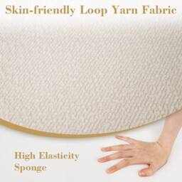 Costway 45cm x 35cm Pouf Ottoman Soft Foam Filled Ottoman w/ Detachable Cover in White - Size: 45 cm x 35 cm - thumbnail 8