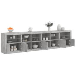 Berkfield Home Sideboard with LED Lights Concrete Grey 283x37x67 cm - Size: 283 x 37 x 67 cm - thumbnail 2