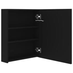 Berkfield Home LED Bathroom Mirror Cabinet Black 50x14x60 cm - Size: 50 x 14 x 60 cm - thumbnail 5