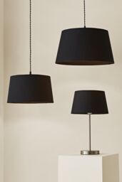 ValueLights Aspen Black Tapered Easy Fit Pendant Lamp Shade - Size: Medium - thumbnail 8