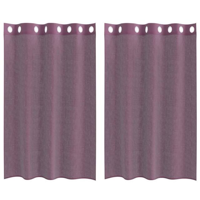 Berkfield Home Voile Curtains with Grommets 2 pcs Purple 140x175 cm - image 1