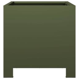 Berkfield Home Garden Planters 2 pcs Olive Green 30x30x30 cm Steel - Size: 30 x 30 x 30 cm - thumbnail 6