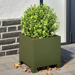 Berkfield Home Garden Planters 2 pcs Olive Green 30x30x30 cm Steel - Size: 30 x 30 x 30 cm - thumbnail 2