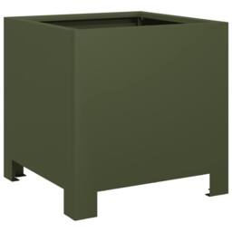 Berkfield Home Garden Planters 2 pcs Olive Green 30x30x30 cm Steel - Size: 30 x 30 x 30 cm - thumbnail 8