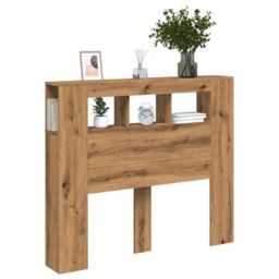 Berkfield Home LED Headboard Artisan Oak 120x18.5x103.5 cm Engineered Wood in Brown - thumbnail 5