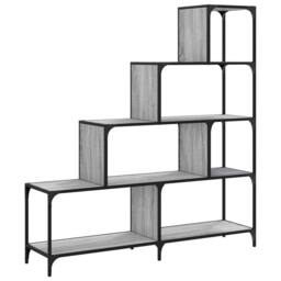 Berkfield Home Decorative Bookcase 4-Stair Grey Sonoma 139x33.5x149 cm Engineere - thumbnail 7