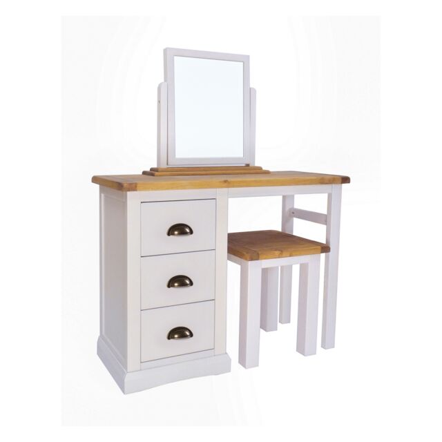 Cabinet Bits Loreo 3 Drawer Dressing Table Set Brass Cup Handle in Light Grey - image 1