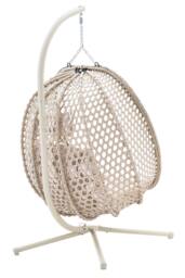 More4Homes Como Hanging Rattan Egg Chair in Beige - thumbnail 5