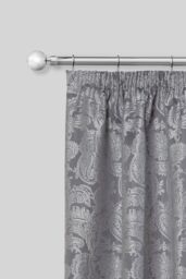 New Edge Blinds 16-19mm Sphere Extendable Durable Metal Curtain Pole Set in Metallic Silver - Size: 120 cm - 210 cm - thumbnail 2