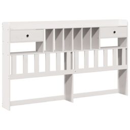 Berkfield Home Headboard with Storage White 180 cm Solid Wood Pine - thumbnail 2