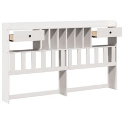 Berkfield Home Headboard with Storage White 180 cm Solid Wood Pine - thumbnail 4