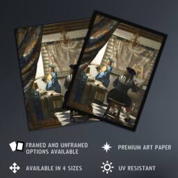 "Artery8 The Allegory of Painting Vermeer Vintage Wall Art Print Poster - Size: W12"" x H16""" - thumbnail 2